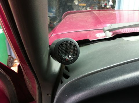 1992 Ford F-150 - Tweeters mounted.