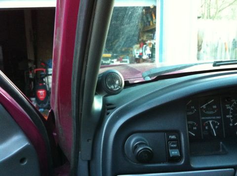 1992 Ford F-150 - Tweeters mounted.