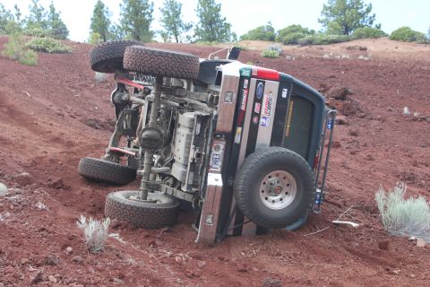 1995 Ford Bronco - This 1995 Ford Bronco ended up on its side after an off-road incident.