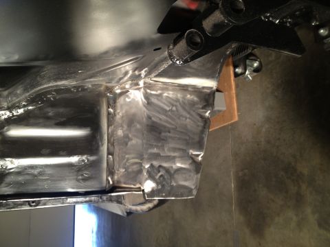 1965 Ford Mustang - 65 Mustang Coupe RS torque box welded in front view
