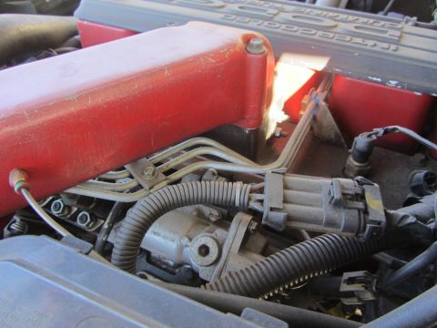 1997 Dodge 3500 - Close-up view of engine components, including fuel lines and electrical connectors.