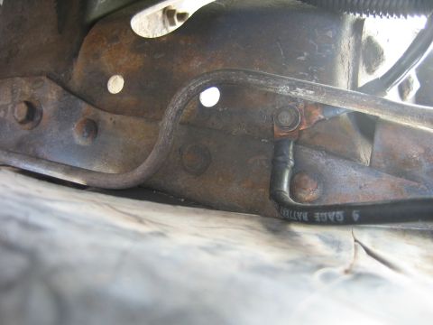 1992 Ford Bronco - frame ground wire, one side goes to block other side to battery.