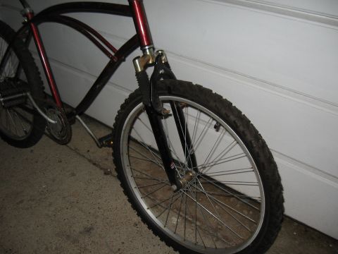 1994 Ford Bronco - A bicycle frame, not a 1994 Ford Bronco, is shown in this close-up photo.