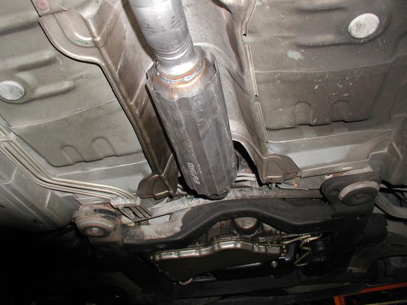 Catalytic converter underside view