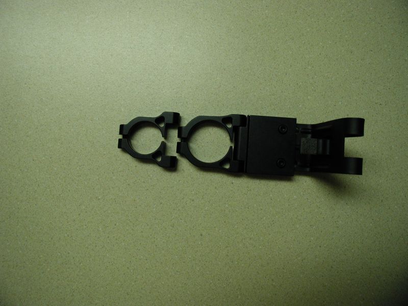 Black radar detector mount with two circular clamps