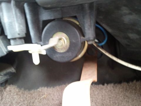 1994 Ford Bronco - The ignition switch and wiring are visible in this interior shot.