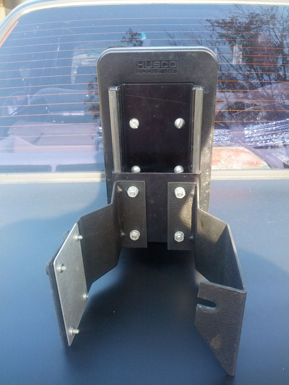 Hitch receiver mount with HUSCO branding