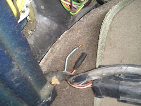 1994 Ford Bronco - Wiring harness detail from the interior of a 1994 Ford Bronco.