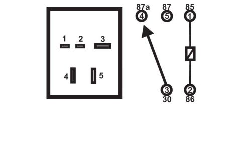 1990 Ford Bronco - This diagram illustrates the pinout and connections for a 5-terminal automotive relay.