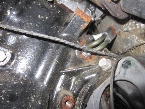 2008 Jeep Wrangler - Engine component with sensor and wiring detail, likely part of a Hemi swap project.
