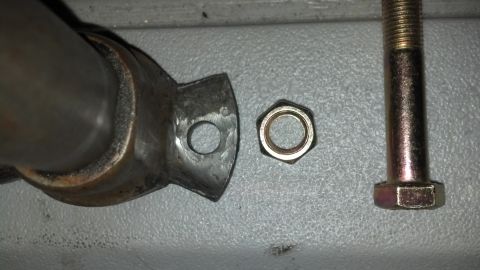 1986 Ford Bronco - I didn't think the flange could be tapped to 3/8-24, and the nut screwed onto the bolt, since the hole is close to the "collar" o…