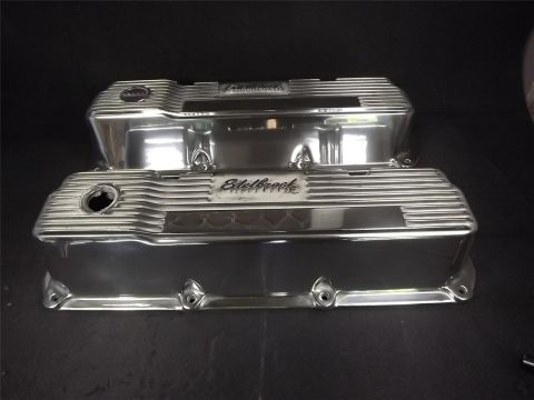 1972 Ford Ranchero - Edelbrock script logo, cast alloy listed as 'Rare' on ebay