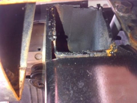 1994 Ford Bronco - This image shows a close-up view of a vehicle's frame, likely undergoing modifications or repairs.