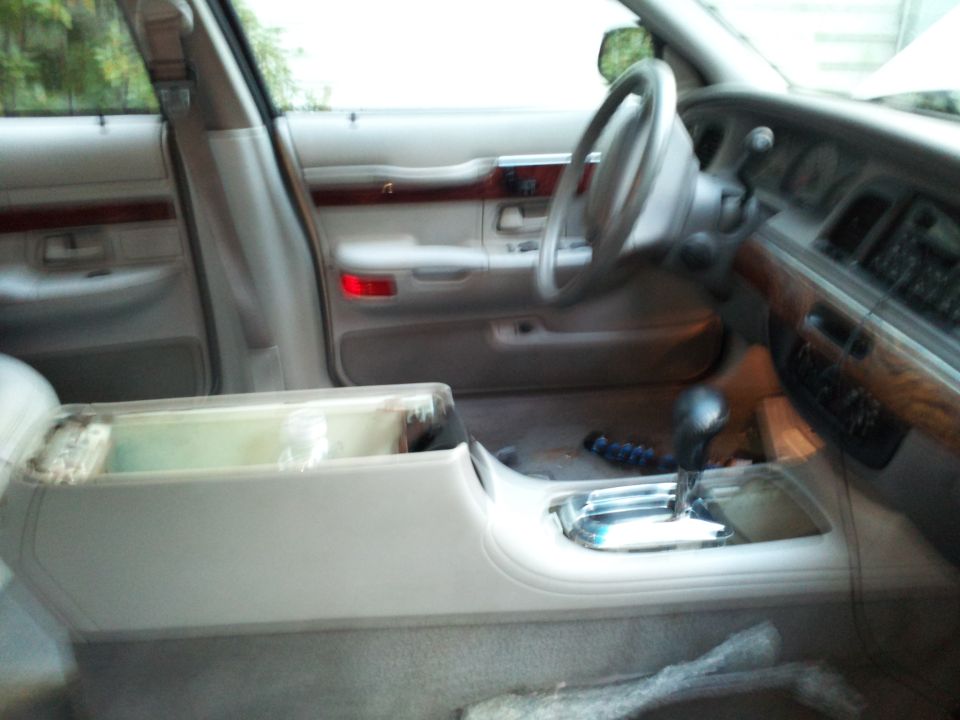 Interior of 2000 Mercury Grand Marquis showing dashboard and center console