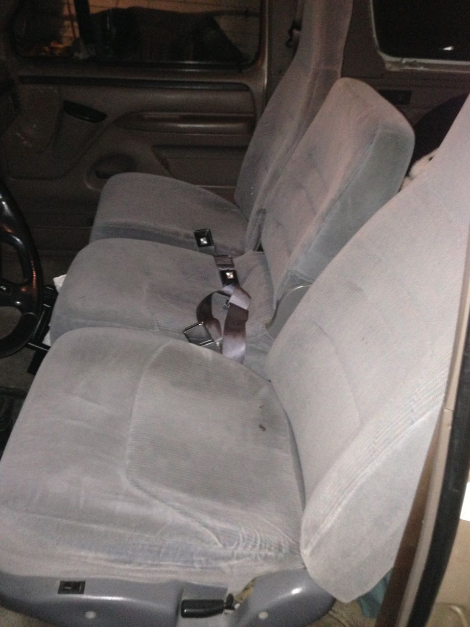 Front seats and dashboard of a vehicle
