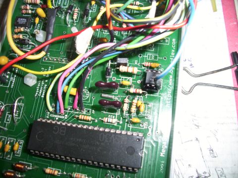 1993 Ford Probe - This is a close-up view of an electronic circuit board with numerous wires and components.