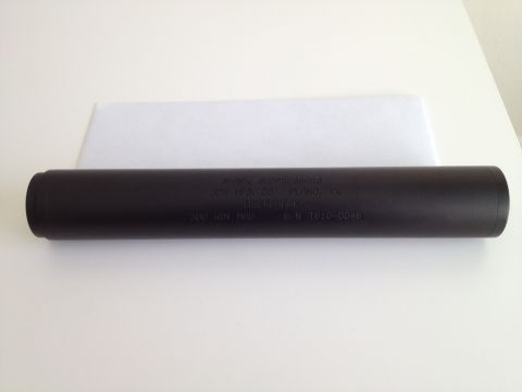 2013 Ford Mustang - A silencer is shown with engraved manufacturer and product details.