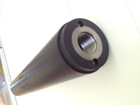 2013 Ford Mustang - Close-up of a threaded exhaust tip, likely an aftermarket part.
