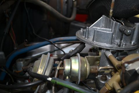 1978 Ford Bronco - Engine carburetor and related components are visible in this close-up view.