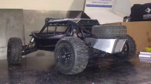 1996 Ford Bronco - This RC car is a custom build with off-road tires and a metal bumper.