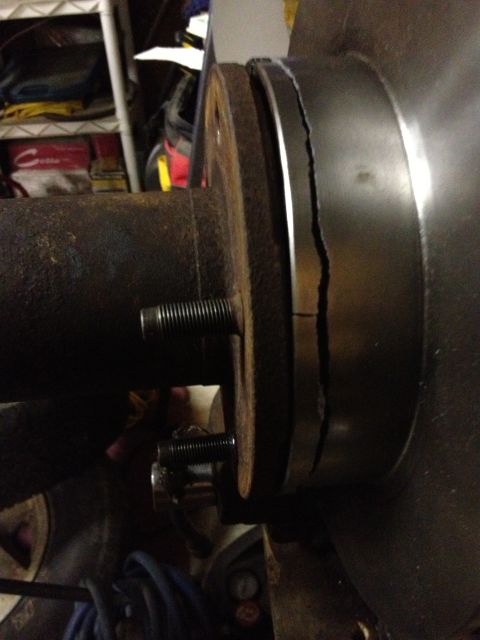 1979 Ford Bronco - This image shows a severely cracked brake rotor, indicating a need for replacement.