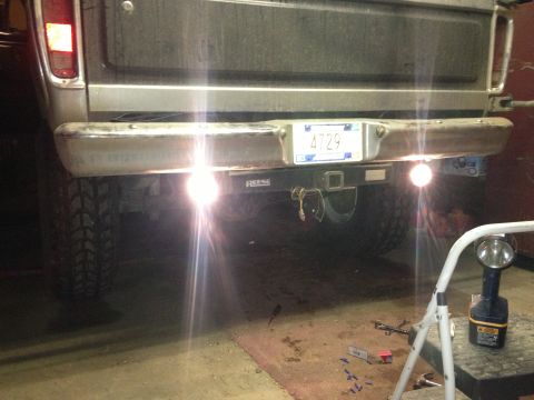 1979 Ford Bronco - The rear of a 1978 Ford Bronco is shown, equipped with a trailer hitch and a license plate.