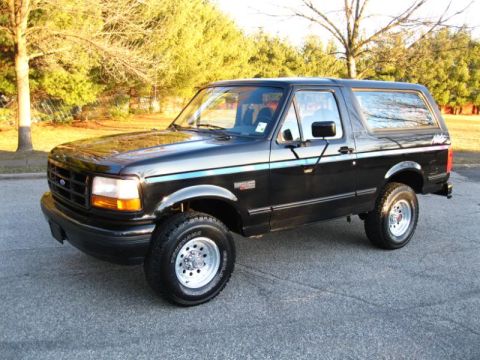 1994 Ford Bronco - This black 1994 Ford Bronco is shown in a 3/4 front view.