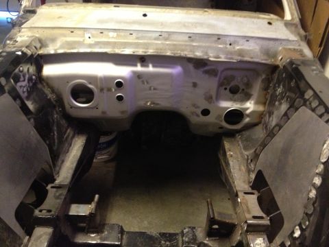 1965 Ford Mustang - 65 Mustang firewall holes filled and sanded