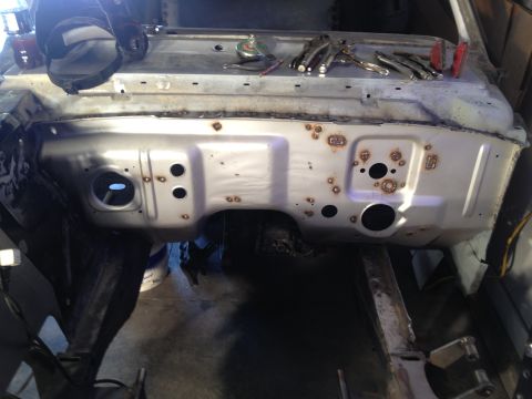 1965 Ford Mustang - 65 Mustang new firewall, extra holes filled