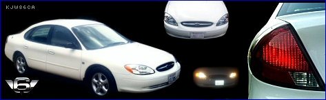 2003 Ford Expedition - A white 2003 Ford Taurus sedan is shown from multiple angles, including front and rear details.