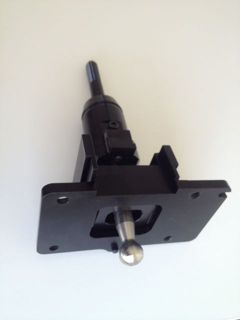 2013 Ford Mustang - A black shifter assembly with a silver ball knob is shown against a white background.