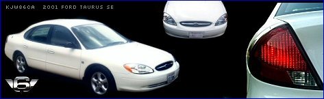 2003 Ford Expedition - A white 2001 Ford Taurus SE is shown from the front three-quarter angle.