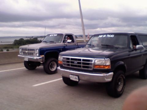 1995 Ford Bronco - My buddies K20 and my Bronco on the way to Ocean City, MD for Cruisin' Week
