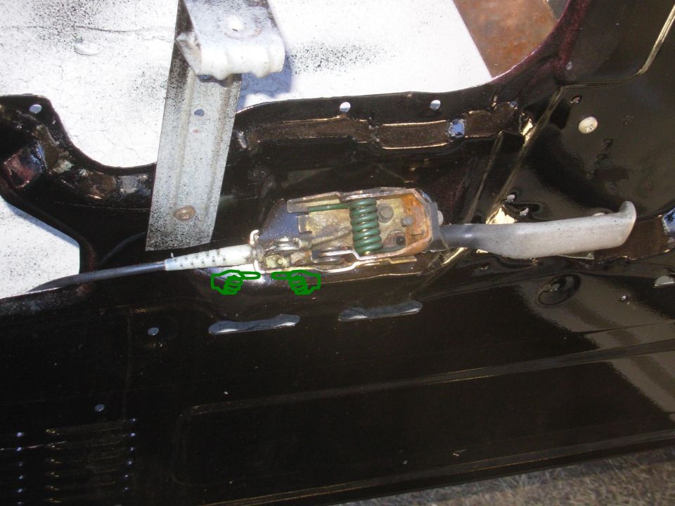 This shows why the '92-96 door pocket doesn't sit right in the door panel, and often cracks.

If the bracket warps at the point indicated, and the edges become misaligned, the rear tab will bend forward, and the cable sheath will rise under the armrest brace (vertical galvanized), pushing against the door pocket.  Be sure these edges remain aligned as indicated in this TSB:

[url=http://www.supermotors.net/registry/media/478846][img]http://www.supermotors.net/getfile/478846/thumbnail/fsa92s42doorlatchseal.jpg[/img][/url]