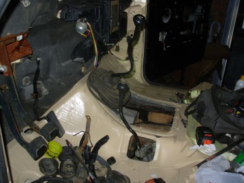 1983 Ford Bronco - This is how the shifters will sit in 1st gear 2H. After installing the dash, I found it necessary to bend the transmission shifter back sig…