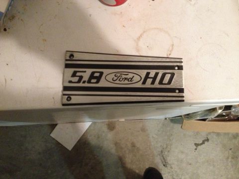 1976 Ford Bronco - A metal badge reads "5.8 Ford HO" with horizontal stripes.