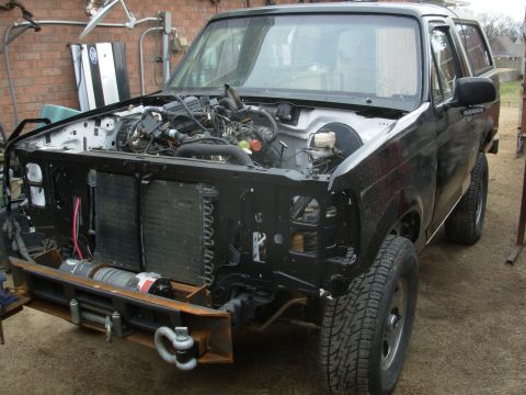 1983 Ford Bronco - Just getting the fenders out of the way temporarily. That's the '93 engine bay wiring harness piled on the engine. I haven't even started o…
