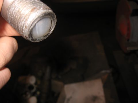 1980 Ford Bronco - Epoxy on a machine washer with 1" OD, capturing the .787" OD polypropylene ball