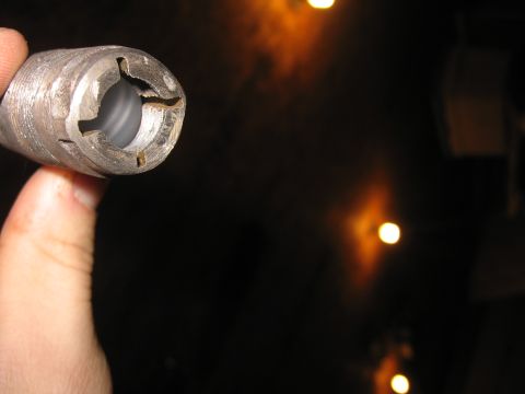 1980 Ford Bronco - Pipe cap has cuts and a hole to allow any trapped fuel to drain