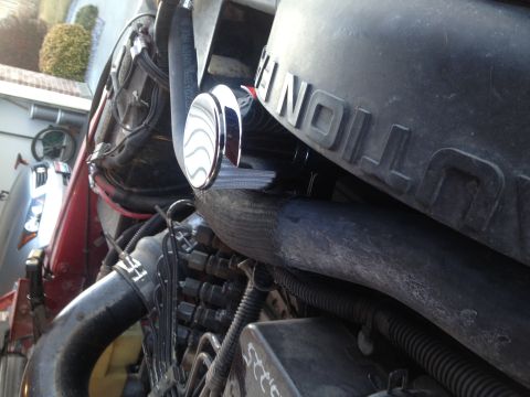 1997 Dodge 2500 - 1997 12v Cummins w/ 1 1/2" clamp on breather fitted on oil fill tube
