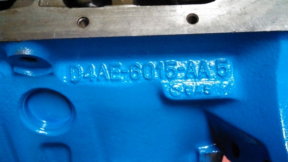 Blue engine block casting numbers D4AE-6015-AA5