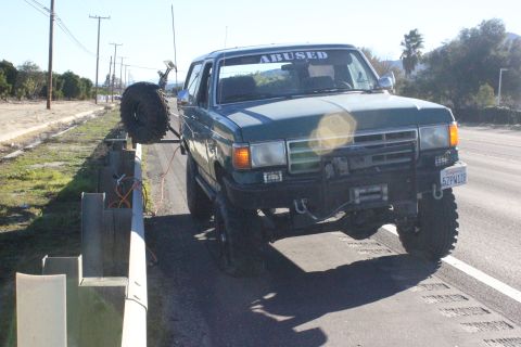 1991 Ford Bronco - This modified 1992 Ford Bronco is equipped with off-road features and a custom windshield decal.