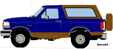 1983 Ford Bronco - This was derived from my own hi-res photos of Cody's white '96 EB, so it's much more accurate than the previous ones, but it's still a work…