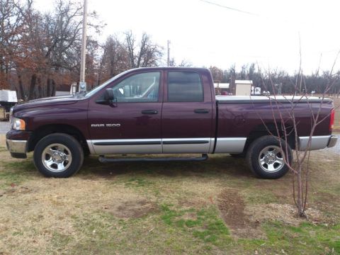 2004 Dodge 1500 - This maroon 2004 Dodge Ram 1500 pickup truck is shown from the side.