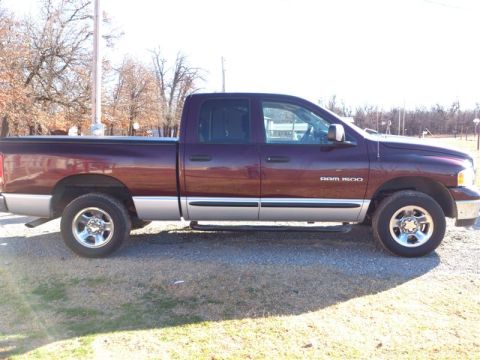 2004 Dodge 1500 - This 2004 Dodge Ram 1500 pickup truck is shown from the side, a two-tone paint scheme with a purple upper body and silver lower body.