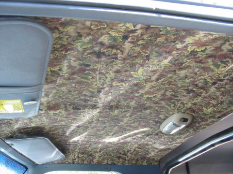1992 Ford Bronco - Vehicle interior headliner features a custom leaf pattern fabric covering.