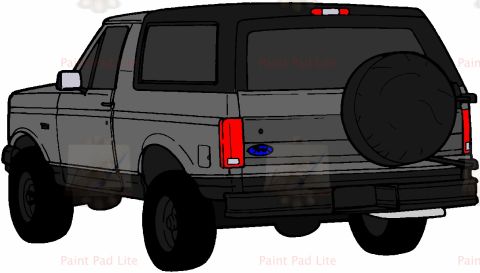1992 Ford Bronco - Gun Metal Gray, Bed lined (Monstaliner) rockers, bumpers, and top.