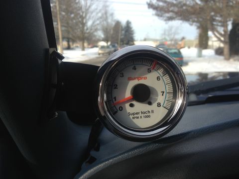 1996 Ford Bronco - Sunpro Super tach II gauge shows RPM x 1000.