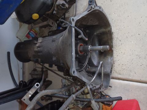 1978 Ford Bronco - Transmission assembly with input shaft and housing shown.