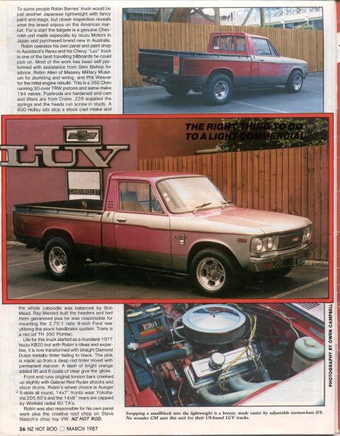 1969 Lincoln Continental - The Chevrolet LUV pickup truck is featured with a custom paint job and engine modifications.